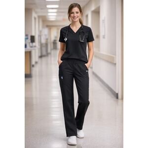 FIGS Technical Collection Black Scrub Pants Women’s Small